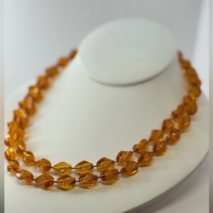Sarah Coventry Butterscotch long single Strand Necklace